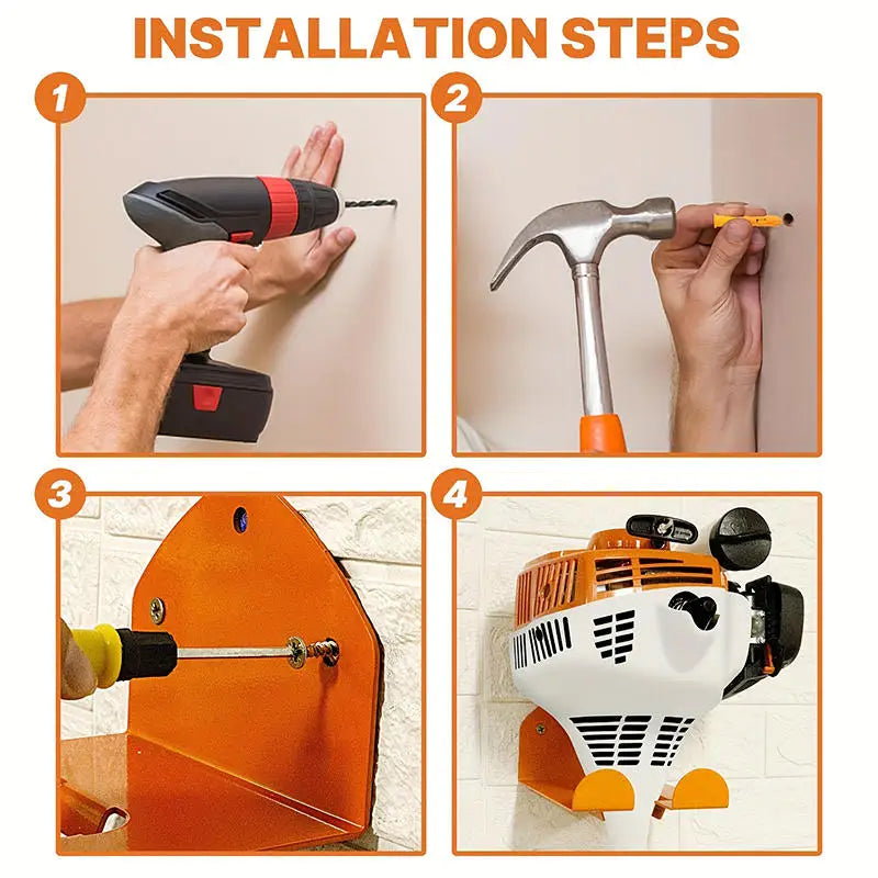 Garage Organizer Trimmer Rack Garden Power Tool Hanger Weed Whackers Holder Wall Mounted For Grass Trimmer Hedge Garden Tool New