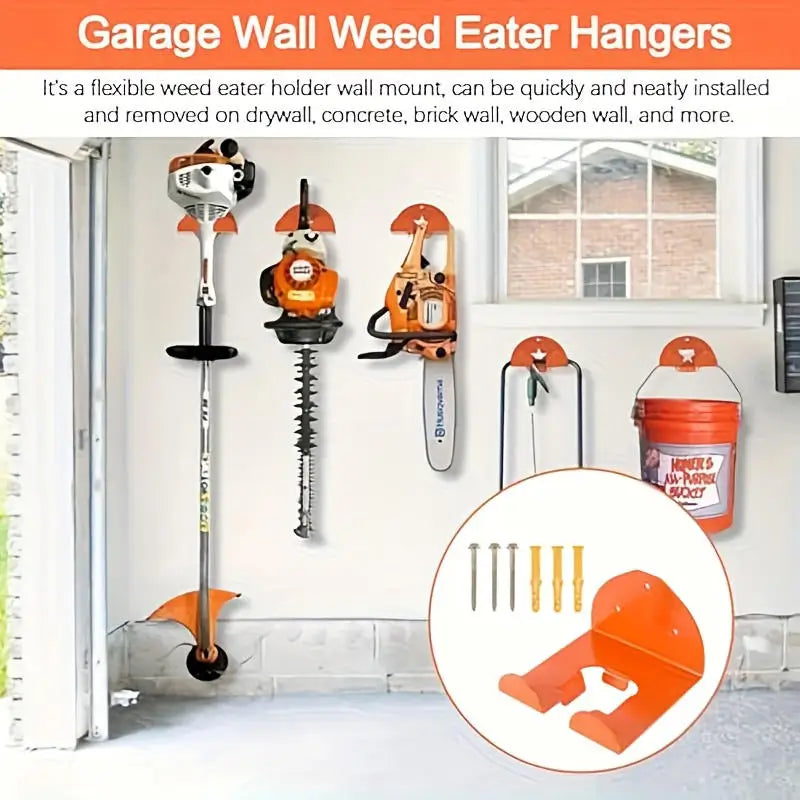 Garage Organizer Trimmer Rack Garden Power Tool Hanger Weed Whackers Holder Wall Mounted For Grass Trimmer Hedge Garden Tool New