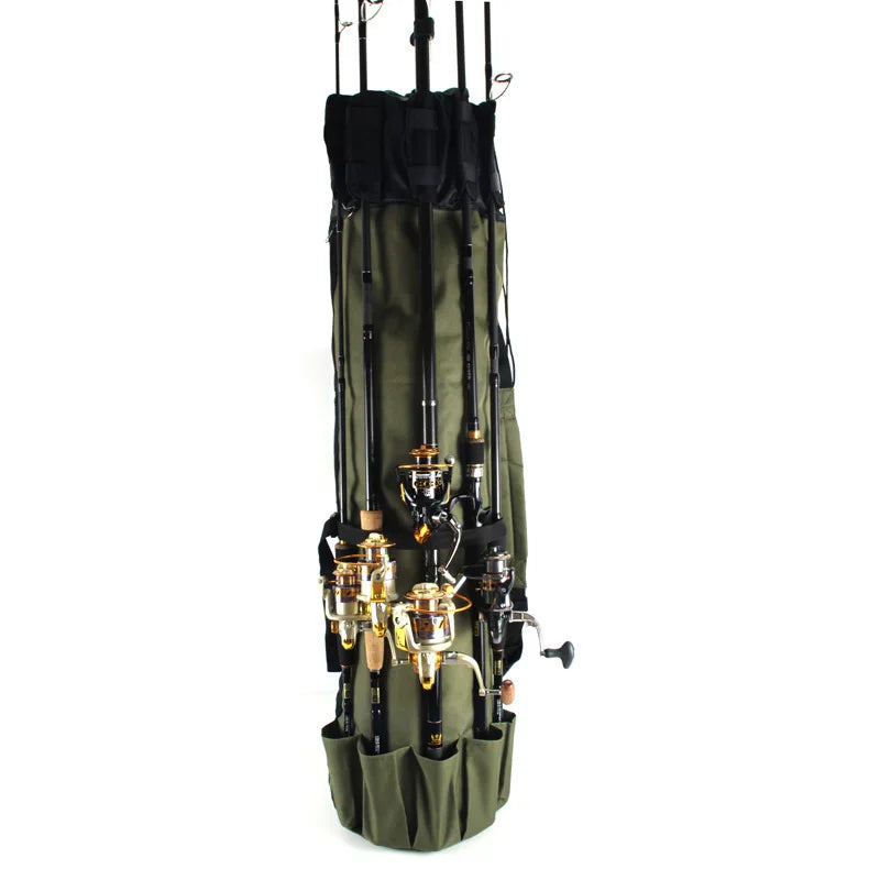 Fishing Rod Bag Oxford Cloth Cylinder Fishing Reel Carrier Tackle Storage Bag Professional Fish Gear Carrying Case