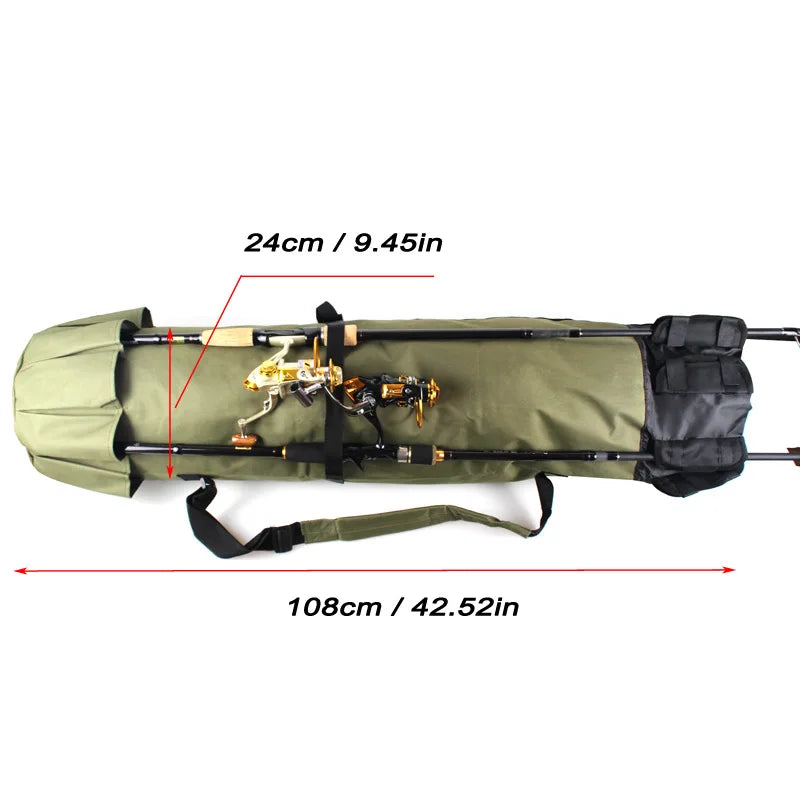 Fishing Rod Bag Oxford Cloth Cylinder Fishing Reel Carrier Tackle Storage Bag Professional Fish Gear Carrying Case